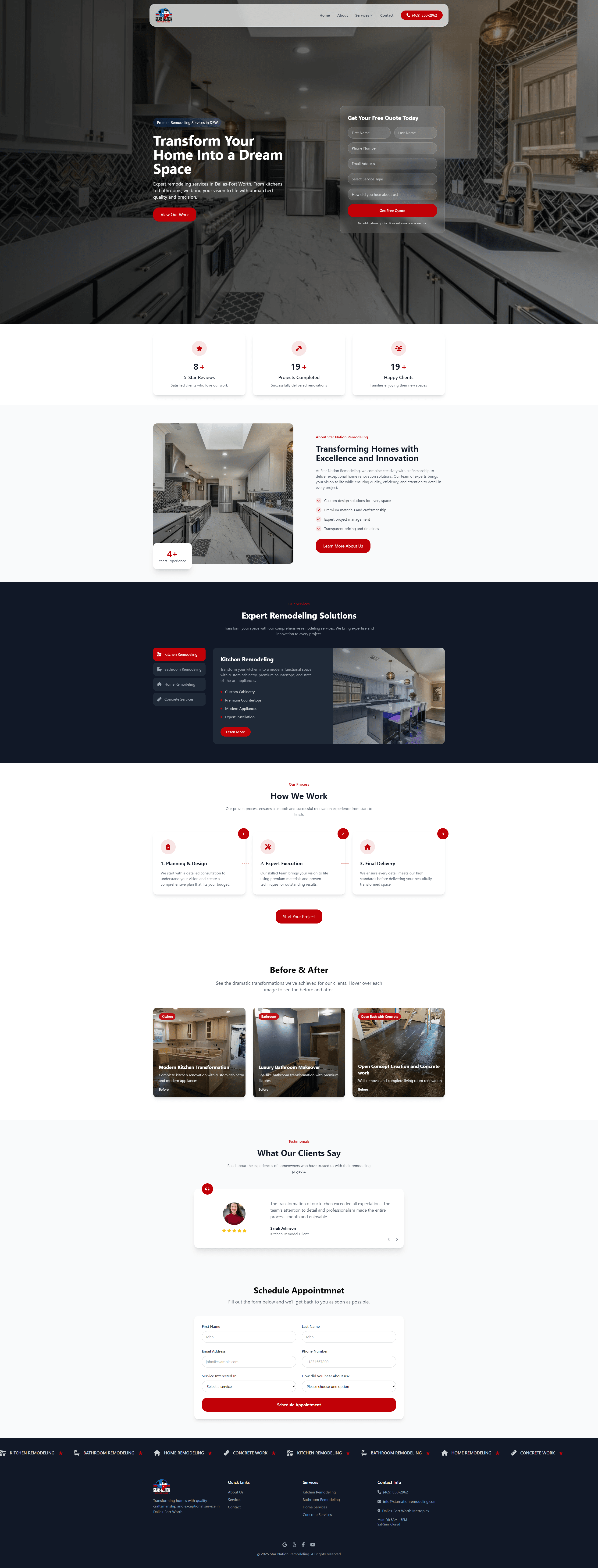 Custom-Built Website for a local Texas Remodeling Company